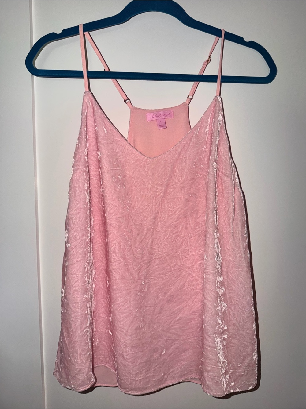 Lilly Pulitzer Pink Crushed Velvet Spaghetti-Strap Cami